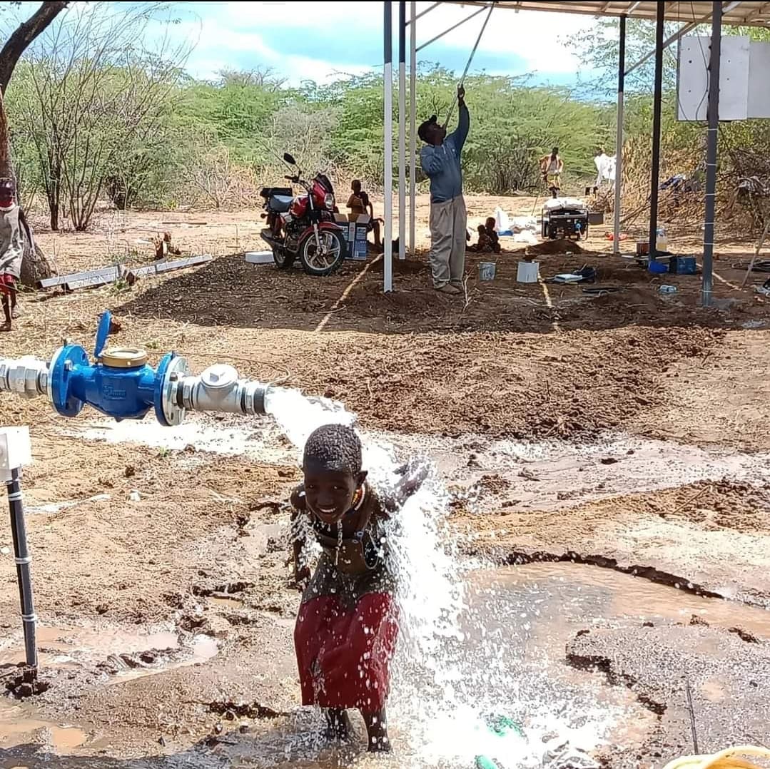 Happy client enjoying water